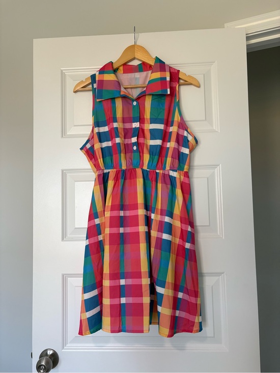 SHEIN Dresses & Skirts - Multicolor Plaid Sleeveless Picnic Teacher Cottagecore Garden Party Dress Size L